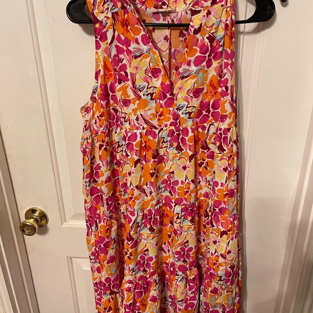 Umgee Floral Maxi Dress - Pink and Orange
